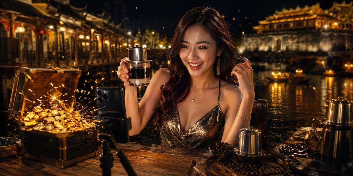 Phong cảnh cố đô Huế yên bình bên tách cà phê Việt gợi nhớ không khí thư giãn khi chơi casino online